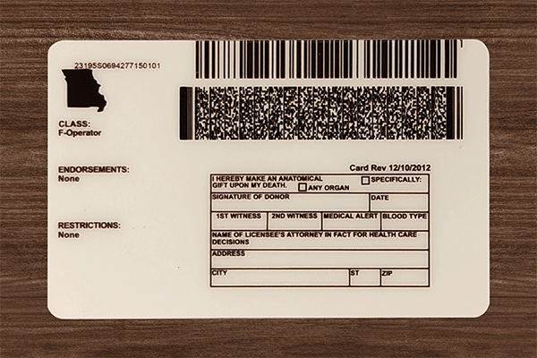 Missouri Fake Dirvers Licence