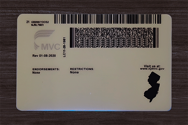 New Jersey Fake Dirvers Licence