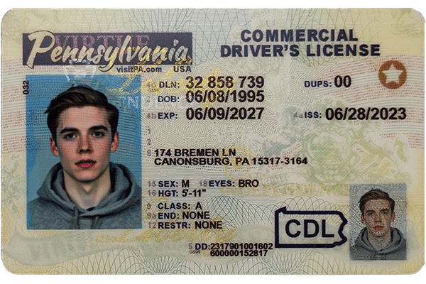 Pennsylvania Scannable CDL