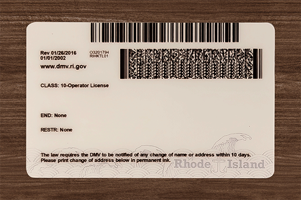 Rhode Island Fake Dirvers Licence