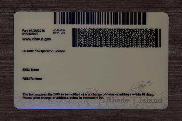 Rhode Island Fake Dirvers Licence